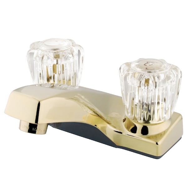 4" Centerset Bathroom Faucet, Polished Brass